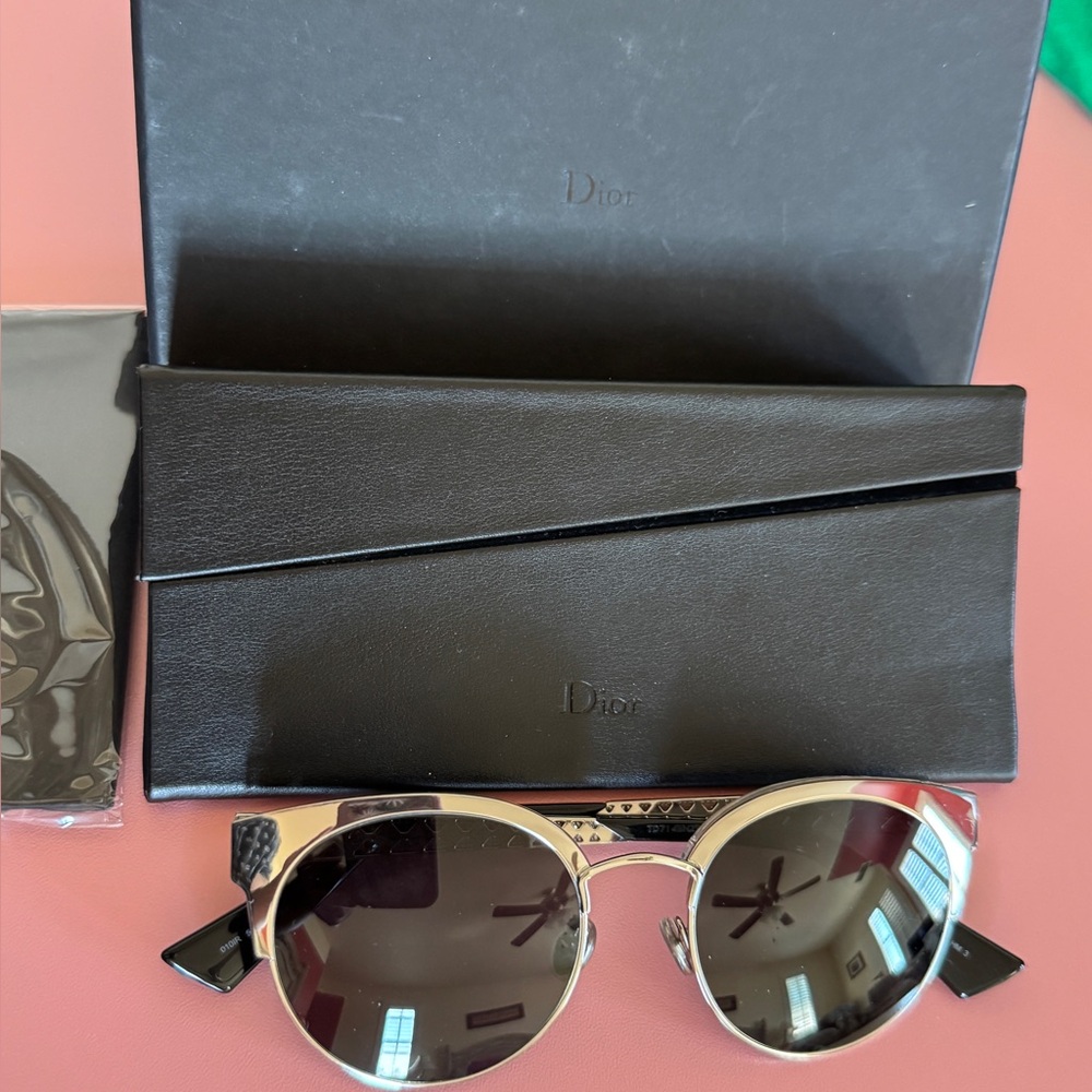 Dior Silver and Black Sunglasses with Round Lenses. Perfect gift for your man!